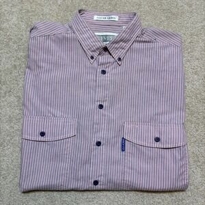 Vtg Levis Silver Label Shirt 80s Mens Large Pink Blue Striped Button Up Western